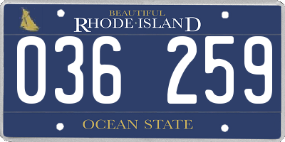 RI license plate 036259