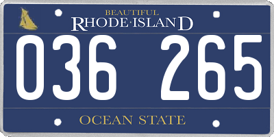 RI license plate 036265