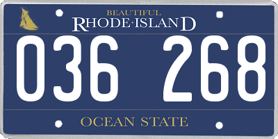 RI license plate 036268