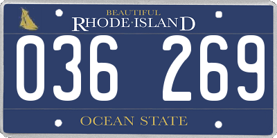 RI license plate 036269