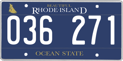 RI license plate 036271