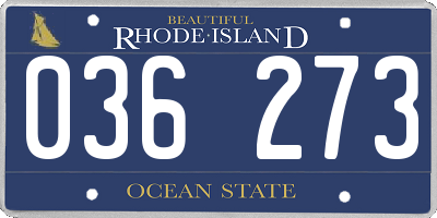 RI license plate 036273