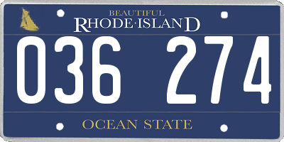RI license plate 036274