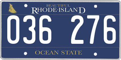 RI license plate 036276