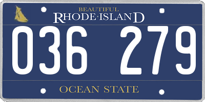 RI license plate 036279