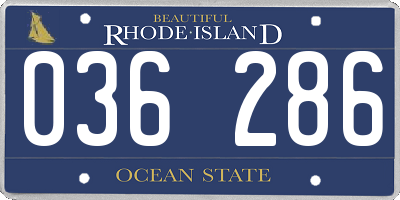 RI license plate 036286