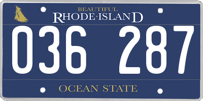 RI license plate 036287