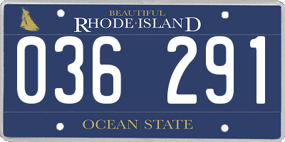 RI license plate 036291