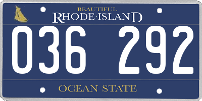 RI license plate 036292