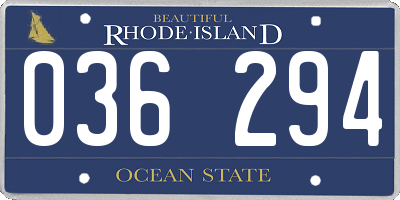 RI license plate 036294