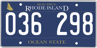 RI license plate 036298
