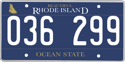 RI license plate 036299