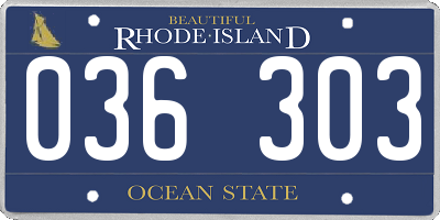 RI license plate 036303