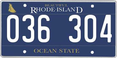 RI license plate 036304
