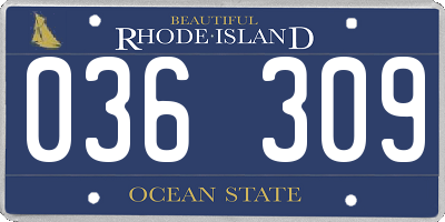 RI license plate 036309