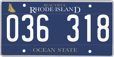 RI license plate 036318