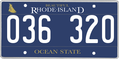 RI license plate 036320