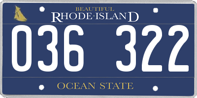 RI license plate 036322