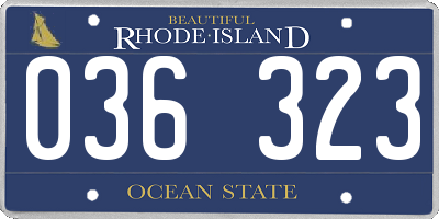 RI license plate 036323