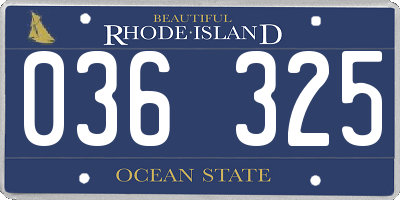 RI license plate 036325