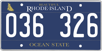 RI license plate 036326