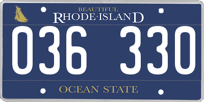 RI license plate 036330