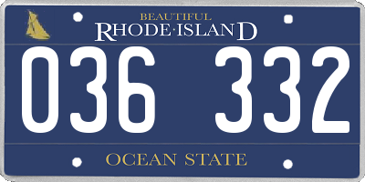 RI license plate 036332