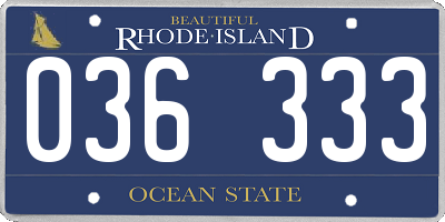 RI license plate 036333