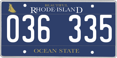 RI license plate 036335
