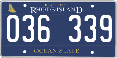 RI license plate 036339