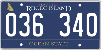 RI license plate 036340