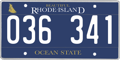 RI license plate 036341