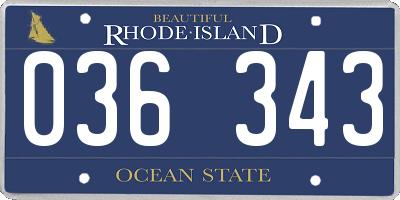 RI license plate 036343