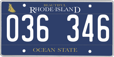 RI license plate 036346