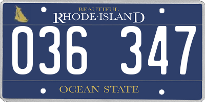 RI license plate 036347