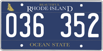 RI license plate 036352