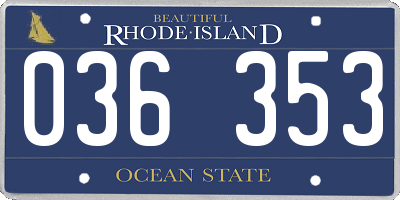 RI license plate 036353