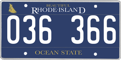 RI license plate 036366