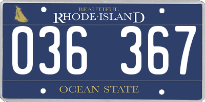 RI license plate 036367