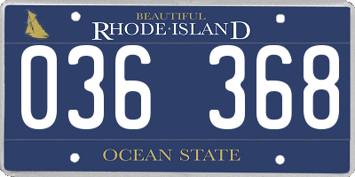 RI license plate 036368