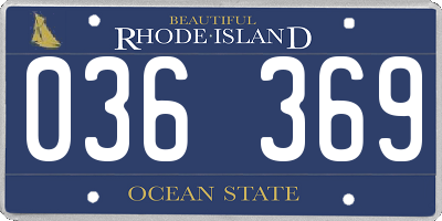 RI license plate 036369