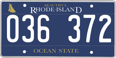 RI license plate 036372