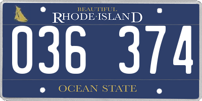 RI license plate 036374