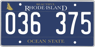 RI license plate 036375