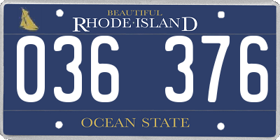 RI license plate 036376