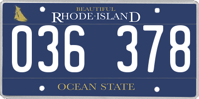 RI license plate 036378