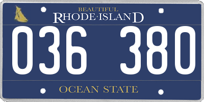 RI license plate 036380
