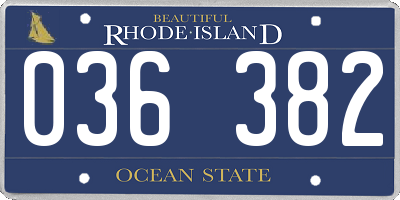 RI license plate 036382