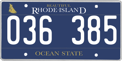 RI license plate 036385