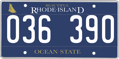 RI license plate 036390